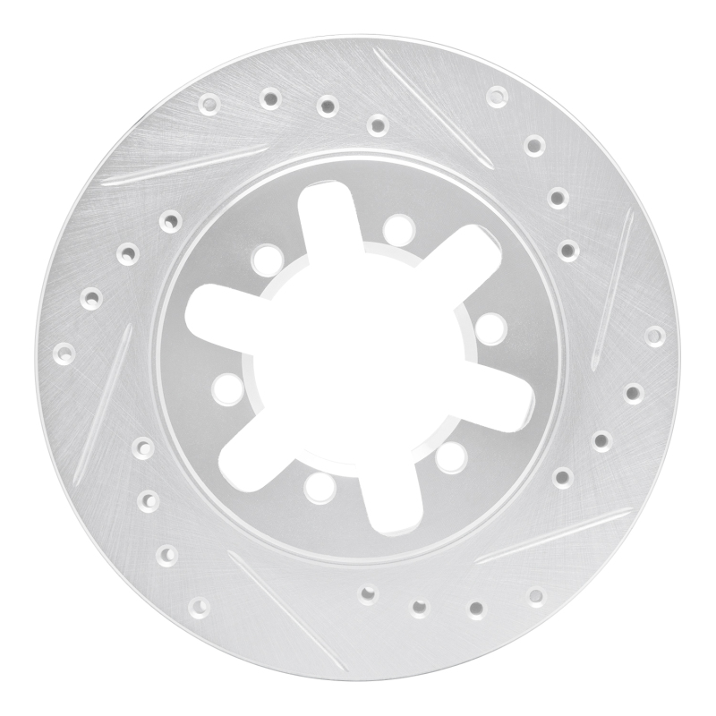 DFC 82-85 Nissan 720 Datsun Front Right Drilled & Slotted Silver Brake Rotor