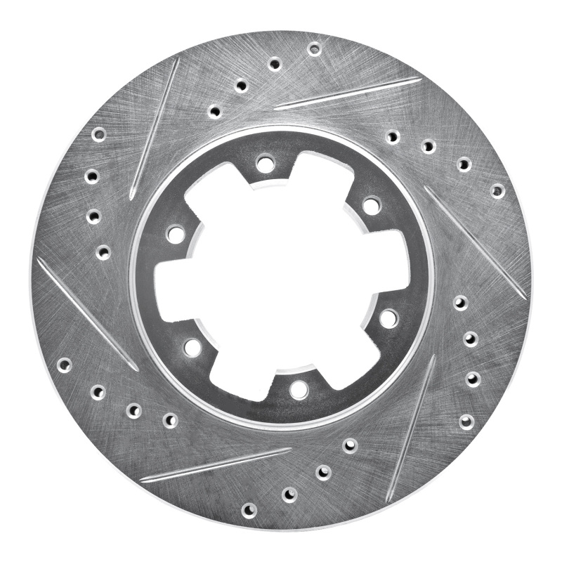 DFC 85-02 Nissan Frontier Front Left Drilled & Slotted Silver Brake Rotor