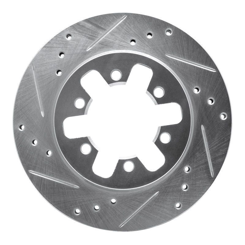 DFC 85-97 Nissan Pickup Hardbody Front Left Drilled & Slotted Silver Brake Rotor