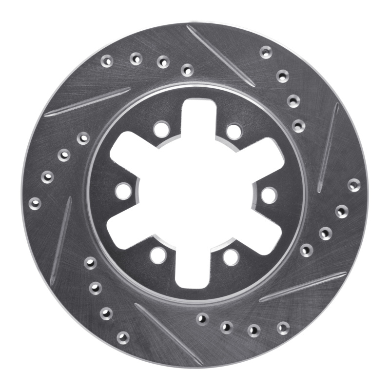 DFC 85-97 Nissan Pickup Hardbody Front Right Drilled & Slotted Silver Brake Rotor