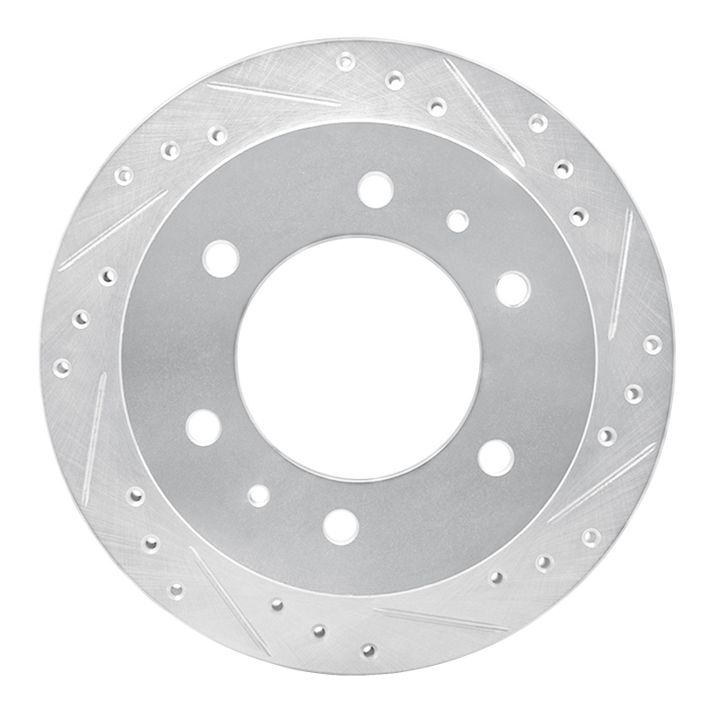 DFC 88-95 Nissan Pathfinder Rear Right Drilled & Slotted Silver Brake Rotor