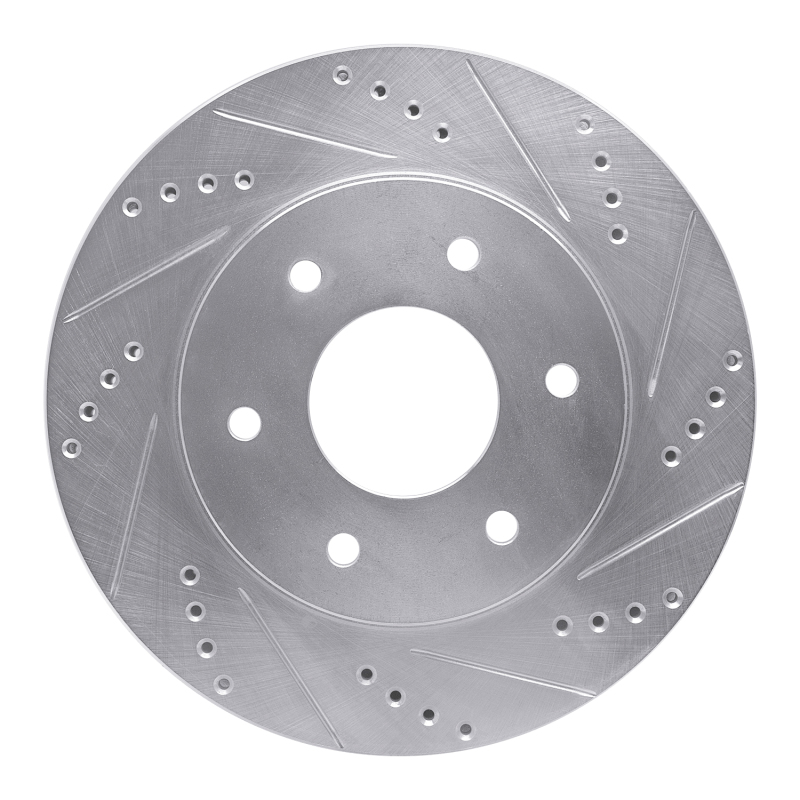 DFC 04-05 Infiniti QX56 Front Right Drilled & Slotted Silver Brake Rotor