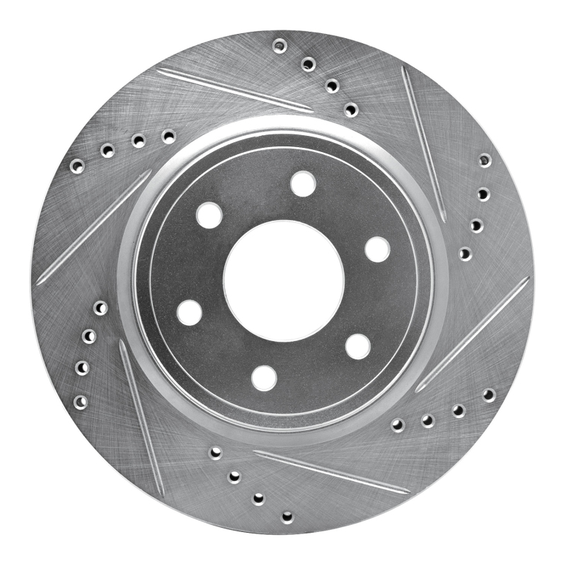DFC 05-25 Nissan Pathfinder Front Right Drilled & Slotted Silver Brake Rotor