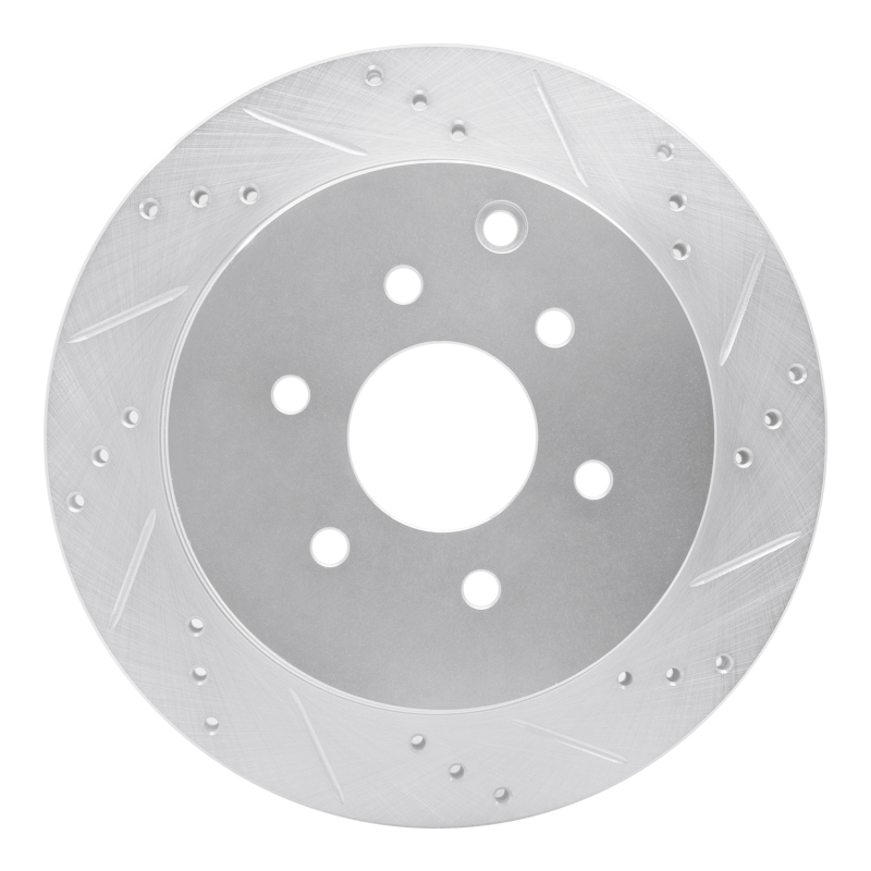 DFC 05-12 Nissan Pathfinder Rear Right Drilled & Slotted Silver Brake Rotor