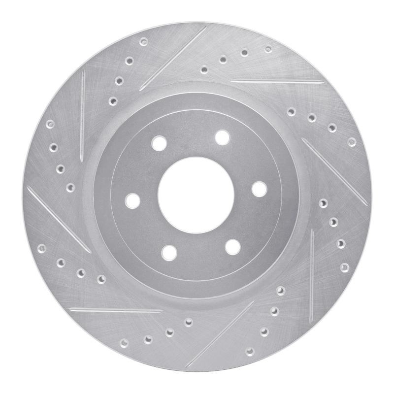 DFC 08-11 Nissan Pathfinder Front Left Drilled & Slotted Silver Brake Rotor