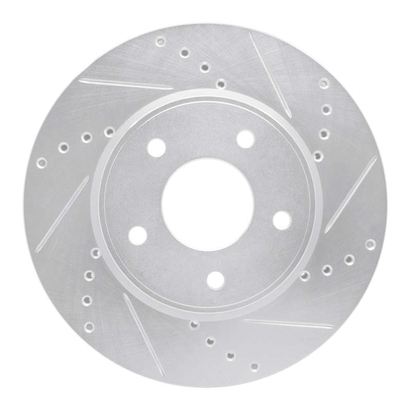 DFC 11-25 Chevrolet City Express Front Right Drilled & Slotted Silver Brake Rotor