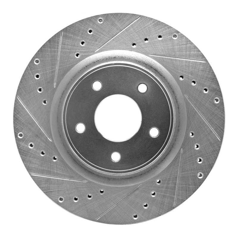 DFC 14-19 Nissan Rogue Front Left Drilled & Slotted Silver Brake Rotor