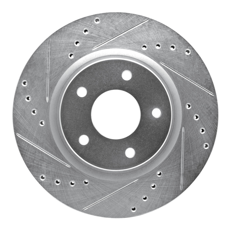 DFC 14-23 Nissan Rogue Sport Front Left Drilled & Slotted Silver Brake Rotor