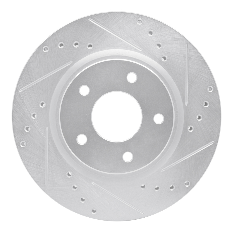 DFC 14-23 Nissan Qashqai (Canada) Front Right Drilled & Slotted Silver Brake Rotor