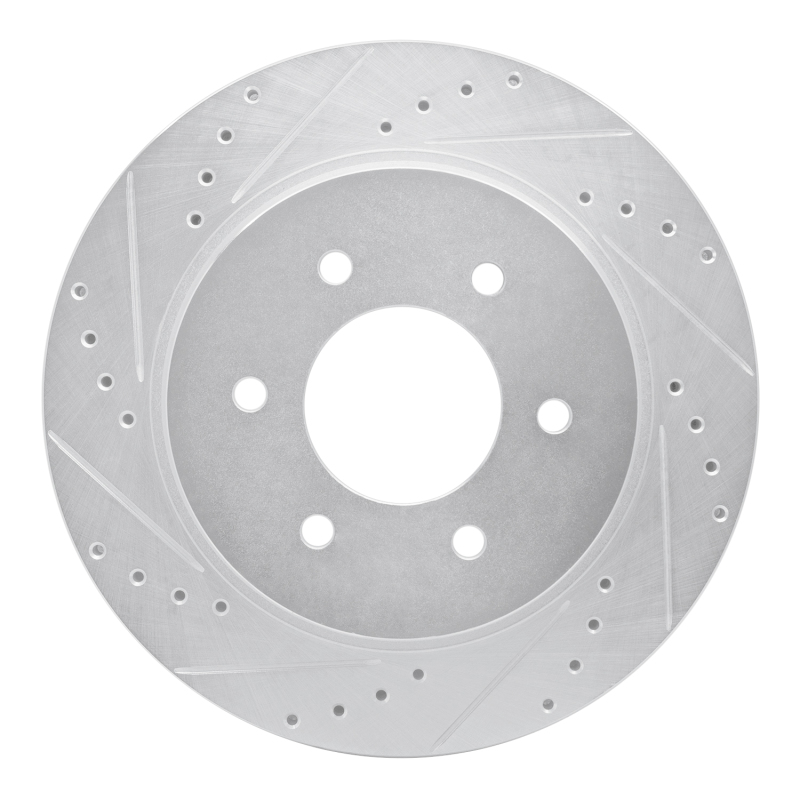 DFC 16-24 Nissan Titan XD Front Left Drilled & Slotted Silver Brake Rotor