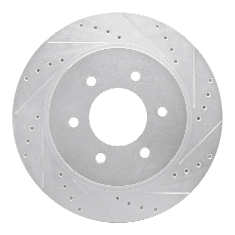 DFC 16-24 Nissan Titan XD Front Right Drilled & Slotted Silver Brake Rotor