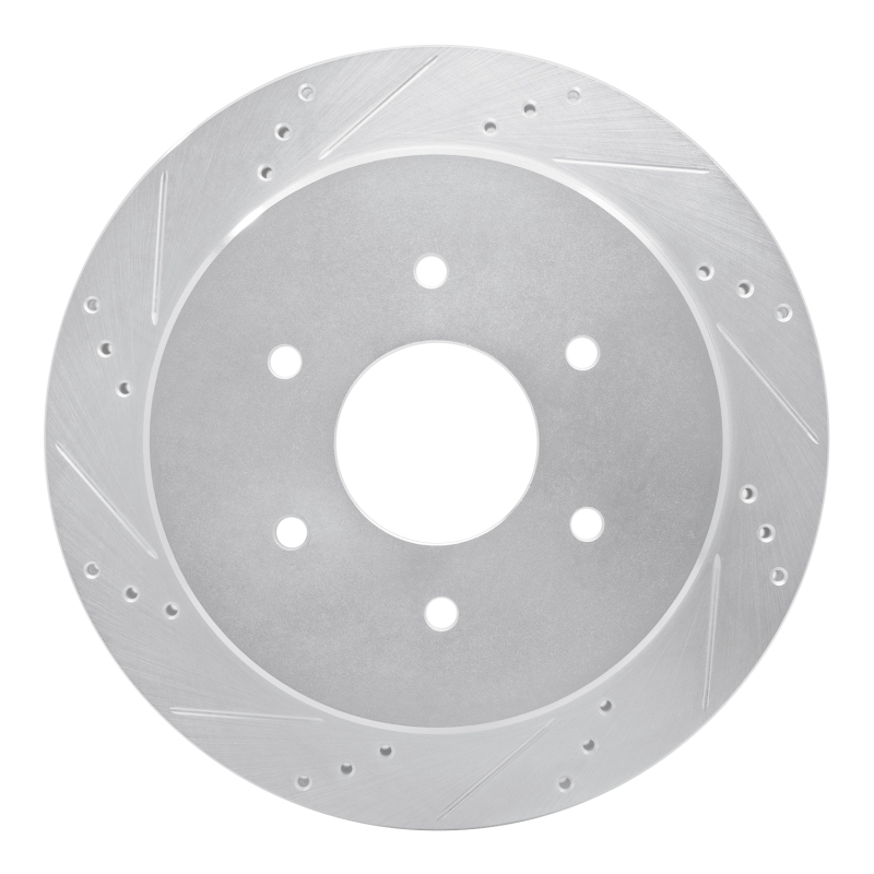 DFC 17-24 Nissan Titan Rear Left Drilled & Slotted Silver Brake Rotor