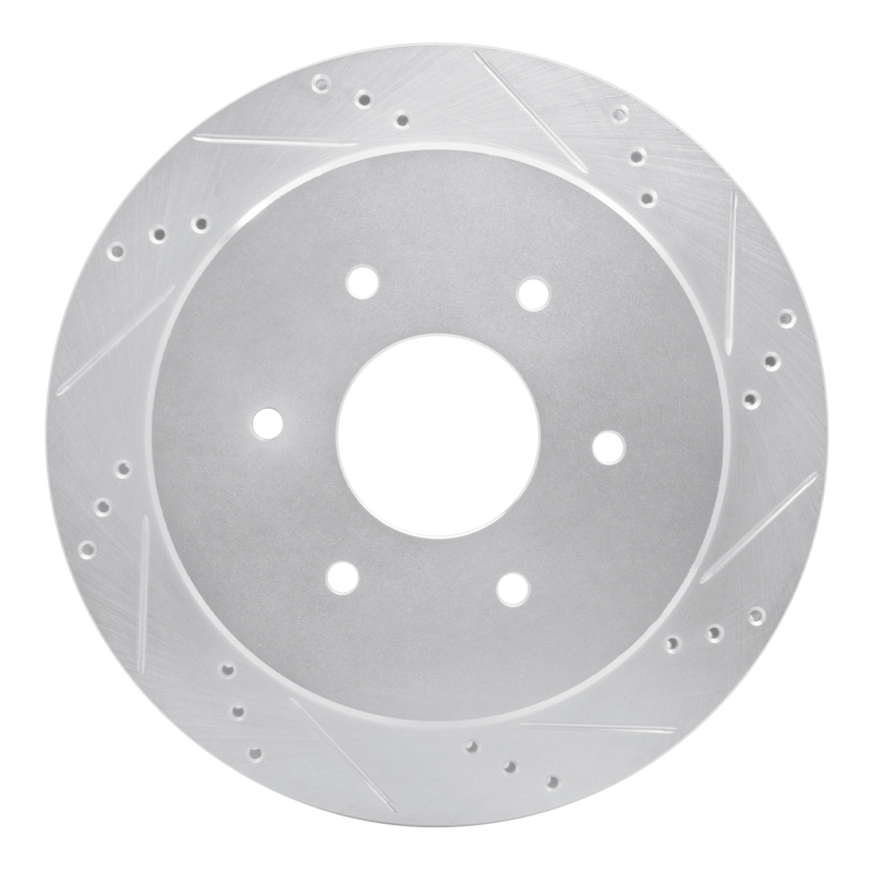 DFC 17-24 Nissan Titan Rear Right Drilled & Slotted Silver Brake Rotor
