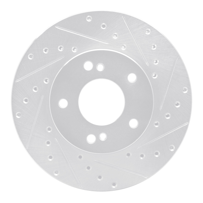 DFC 90-97 Infiniti J30 Front Right Drilled & Slotted Silver Brake Rotor