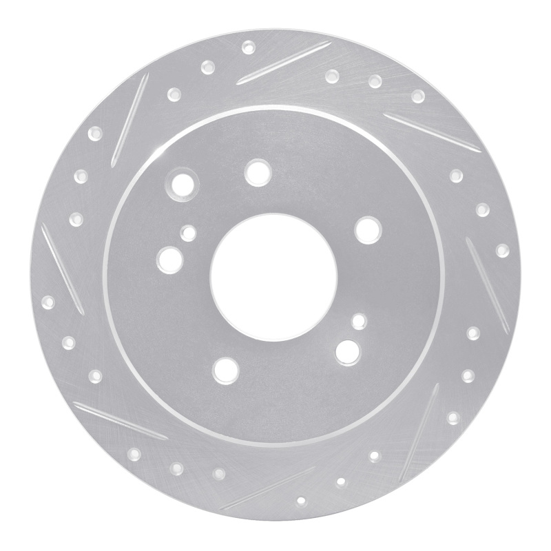 DFC 90-96 Infiniti Q45 Rear Left Drilled & Slotted Silver Brake Rotor