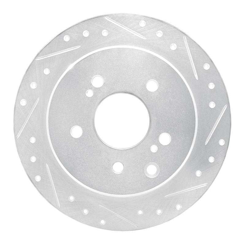 DFC 90-96 Infiniti Q45 Rear Right Drilled & Slotted Silver Brake Rotor