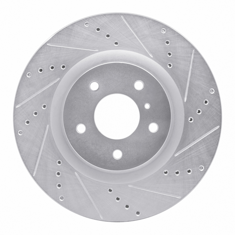 DFC 03-08 Infiniti G35 Front Right Drilled & Slotted Silver Brake Rotor