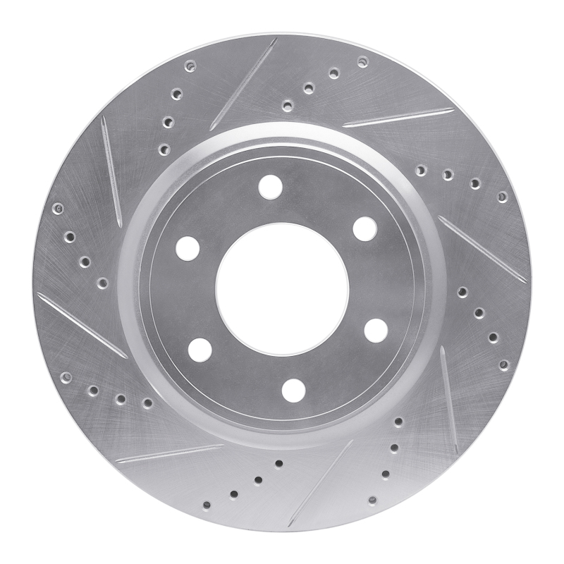 DFC 07-24 Infiniti QX80 Front Left Drilled & Slotted Silver Brake Rotor