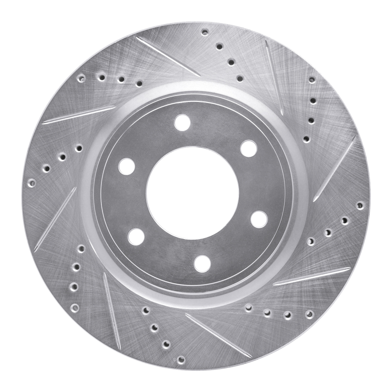 DFC 07-24 Infiniti QX56 Front Right Drilled & Slotted Silver Brake Rotor