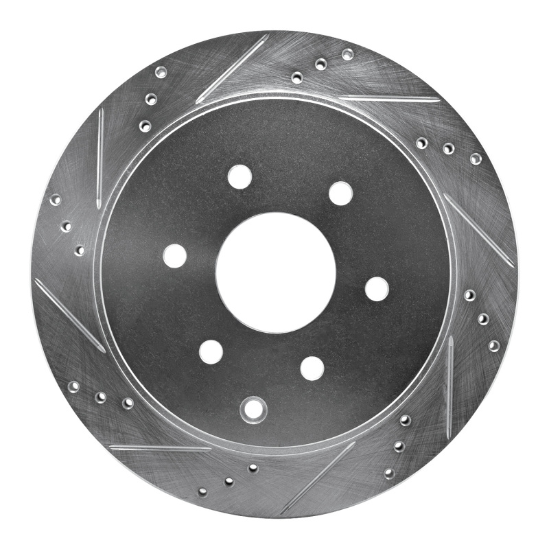 DFC 10-24 Infiniti QX80 Rear Left Drilled & Slotted Silver Brake Rotor