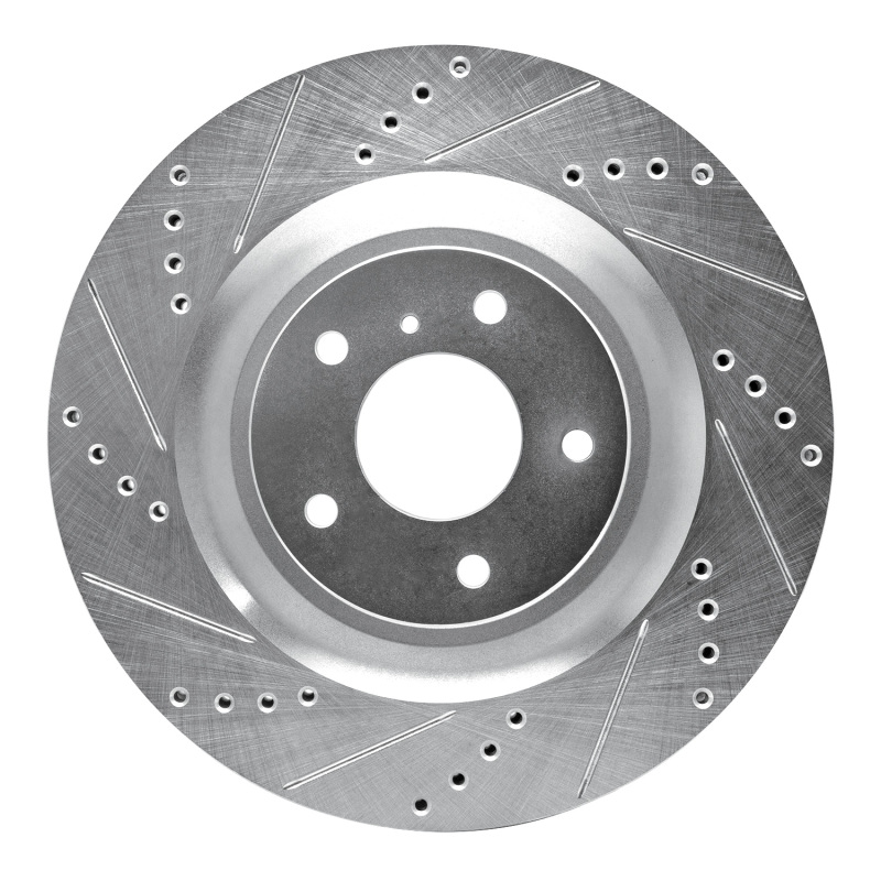 DFC 19-24 Infiniti QX50 Front Left Drilled & Slotted Silver Brake Rotor