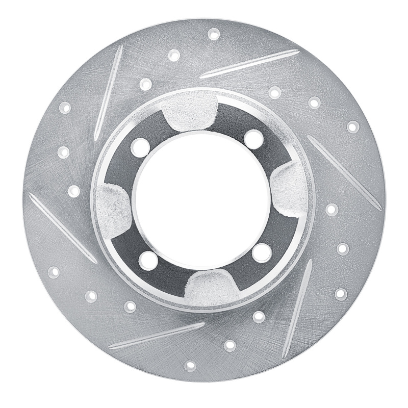 DFC 85-91 Dodge Colt Front Left Drilled & Slotted Silver Brake Rotor