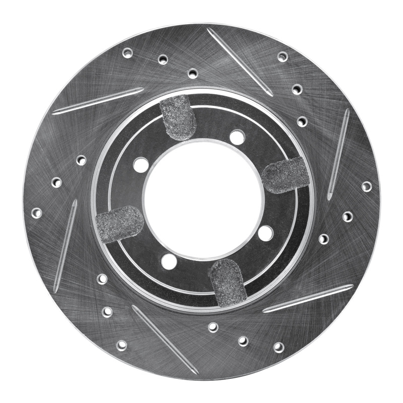 DFC 84-90 Dodge Colt Front Right Drilled & Slotted Silver Brake Rotor