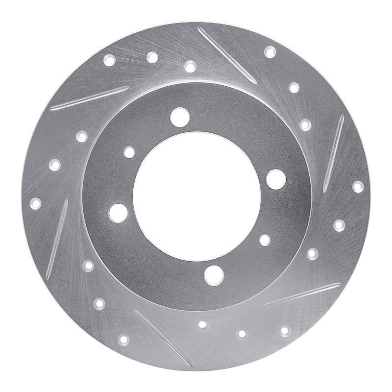 DFC 88-93 Dodge Colt Rear Right Drilled & Slotted Silver Brake Rotor