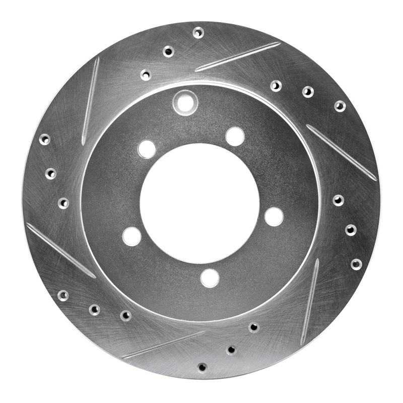DFC 91-93 Dodge Stealth Rear Left Drilled & Slotted Silver Brake Rotor