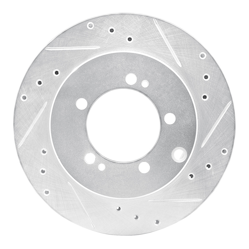 DFC 91-93 Dodge Stealth Rear Right Drilled & Slotted Silver Brake Rotor