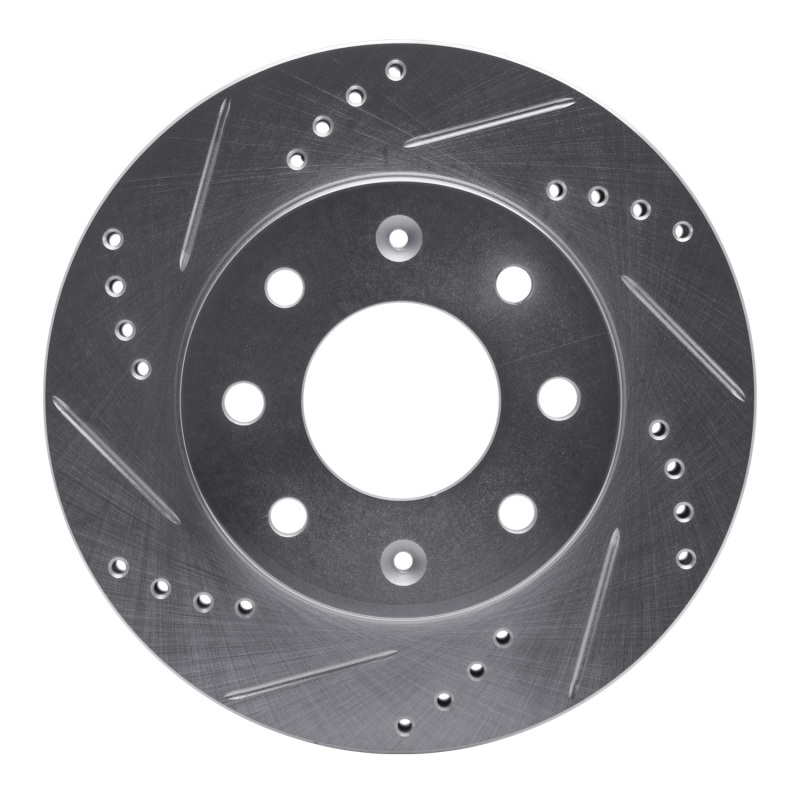 DFC 88-07 Dodge Colt Front Left Drilled & Slotted Silver Brake Rotor