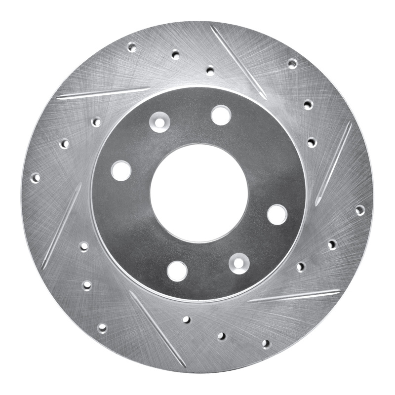 DFC 88-07 Dodge Colt Front Right Drilled & Slotted Silver Brake Rotor