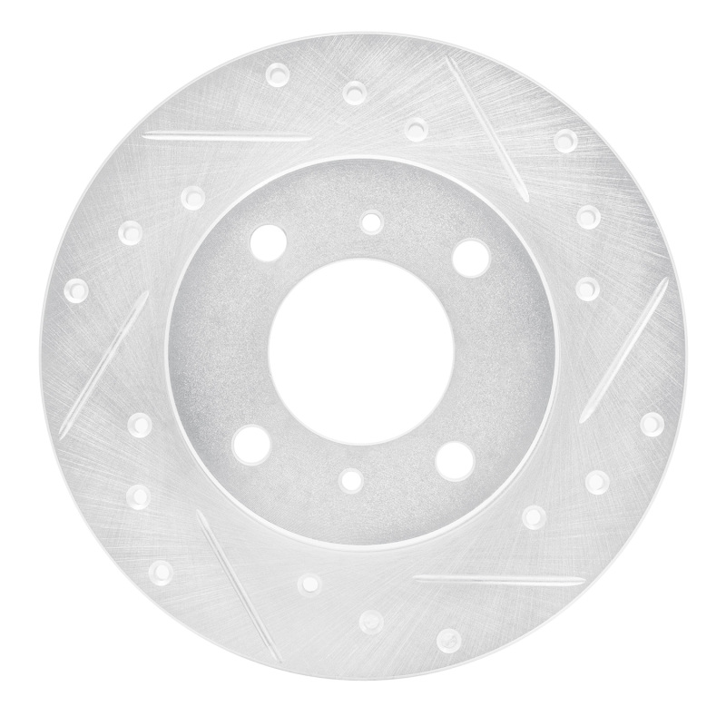 DFC 92-96 Dodge Colt Front Right Drilled & Slotted Silver Brake Rotor