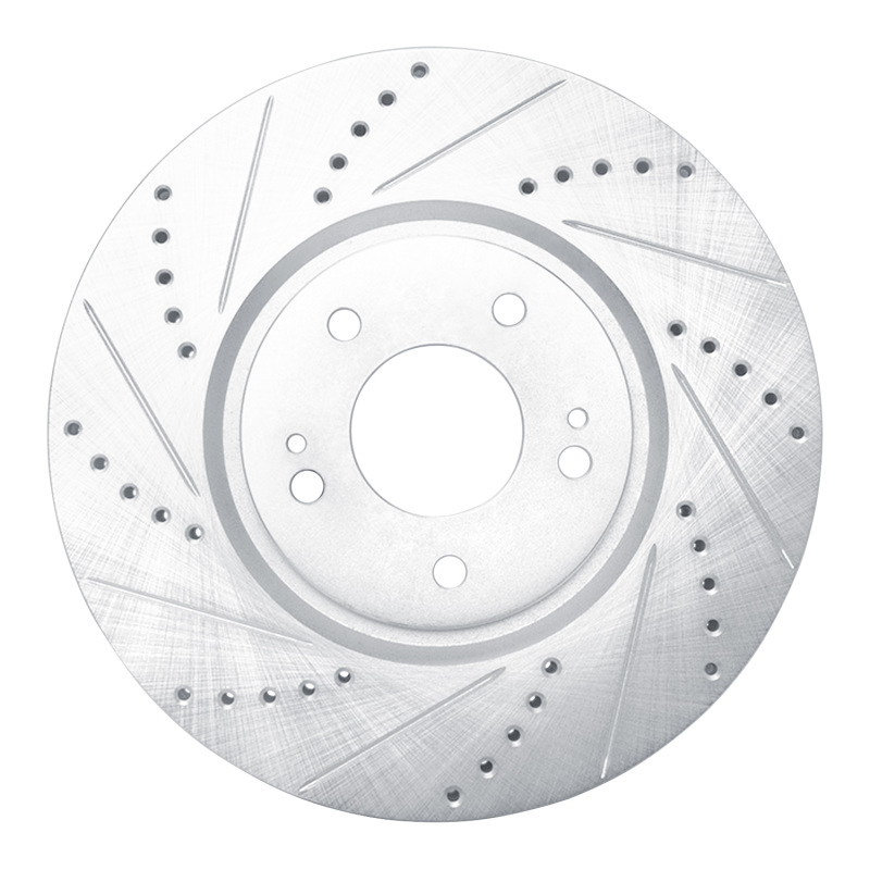DFC 03-06 Mitsubishi Lancer Front Left Drilled & Slotted Silver Brake Rotor