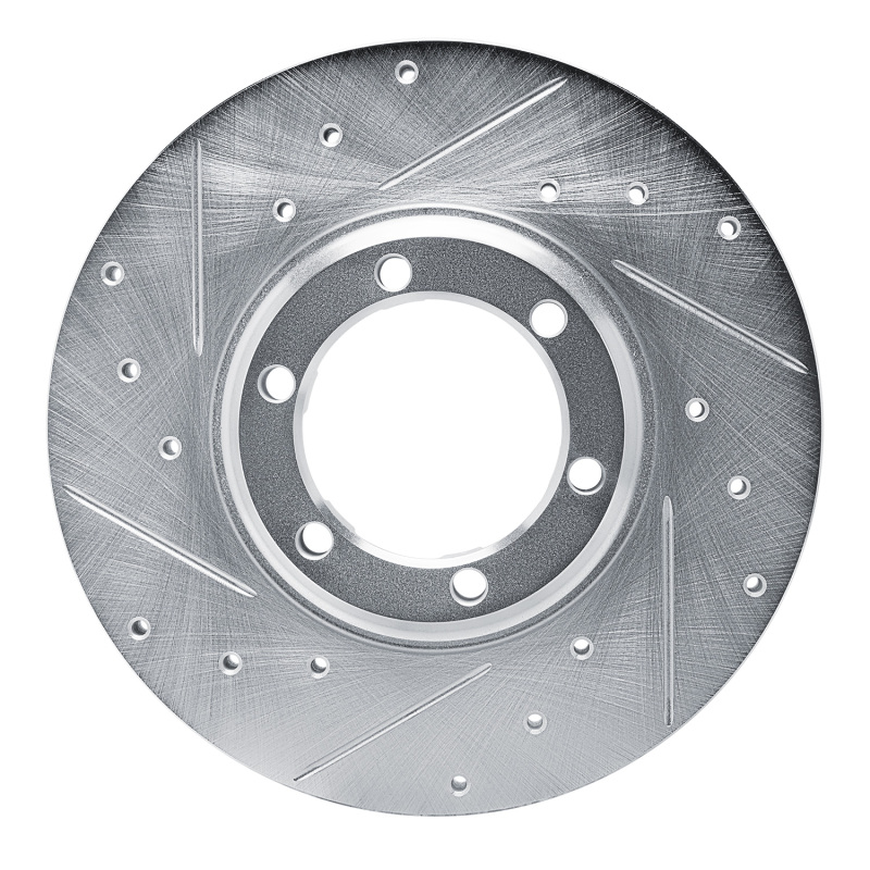 DFC 79-86 Dodge Ram 50 Front Left Drilled & Slotted Silver Brake Rotor