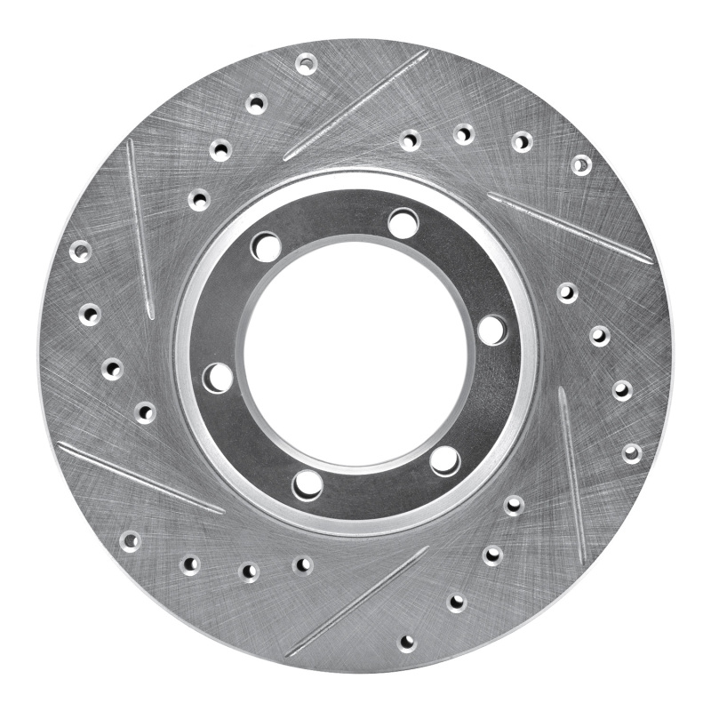 DFC 81-87 Mitsubishi Raider Front Left Drilled & Slotted Silver Brake Rotor