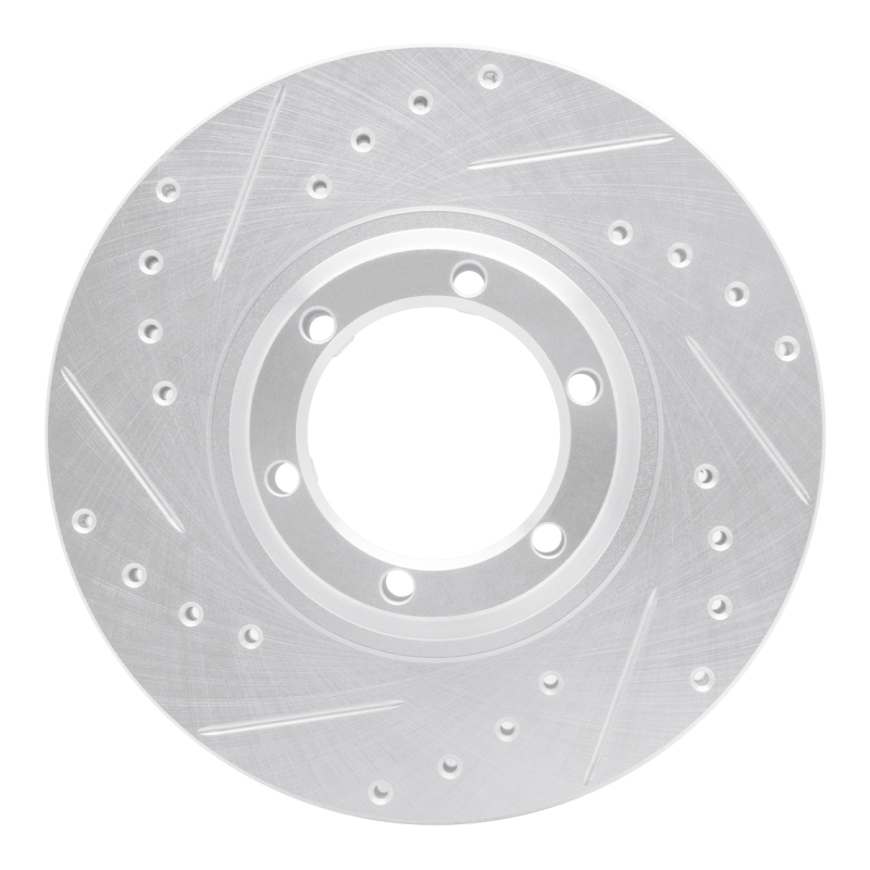 DFC 86-95 Dodge Ram 50 Front Left Drilled & Slotted Silver Brake Rotor