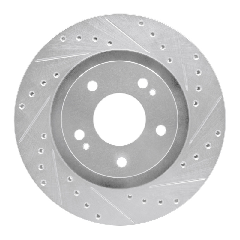 DFC 05-22 Mitsubishi Outlander Front Right Drilled & Slotted Silver Brake Rotor