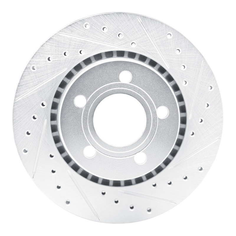 DFC 80-86 Audi Quattro Front Right Drilled & Slotted Silver Brake Rotor