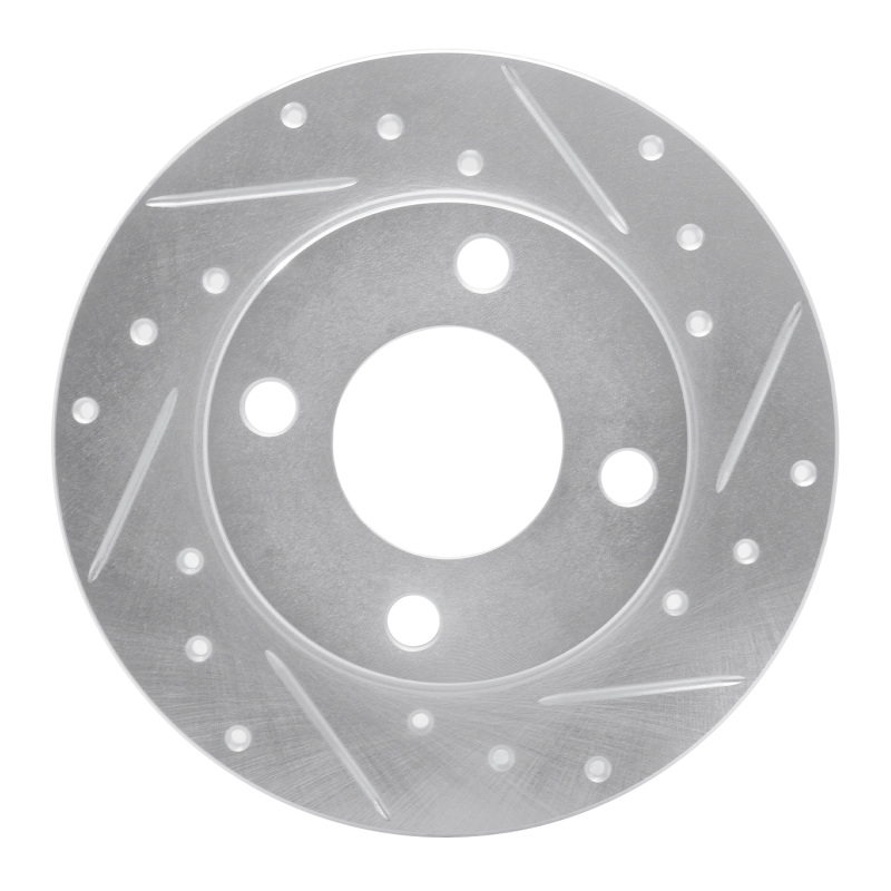 DFC 84-95 Audi 4000 Quattro Rear Right Drilled & Slotted Silver Brake Rotor