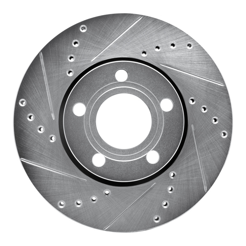 DFC 85-91 Audi 5000CS Turbo Quattro Front Left Drilled & Slotted Silver Brake Rotor