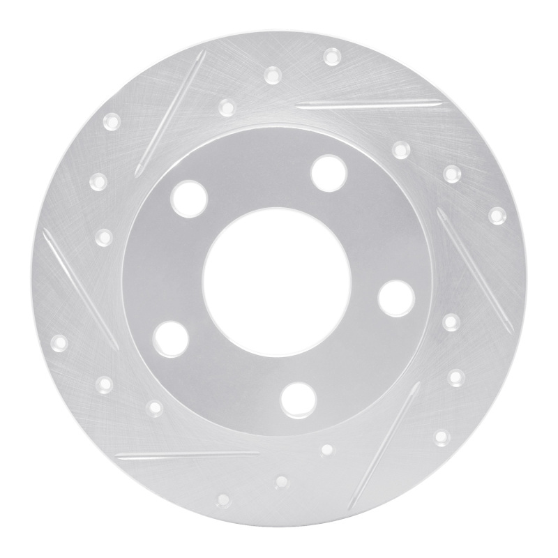 DFC 85-00 Audi 200 Quattro Rear Left Drilled & Slotted Silver Brake Rotor