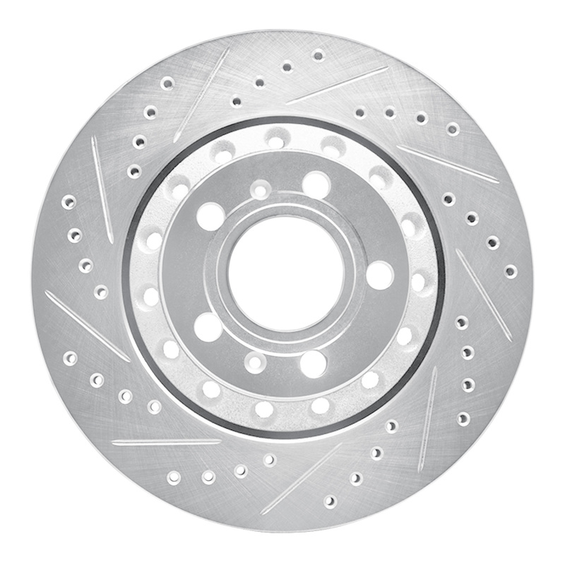 DFC 04-10 Audi A8 Rear Left Drilled & Slotted Silver Brake Rotor
