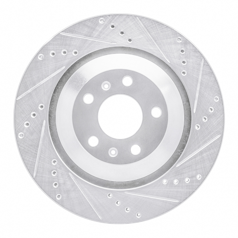 DFC 04-18 Audi A8 Rear Right Drilled & Slotted Silver Brake Rotor