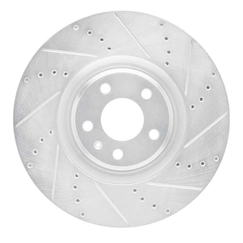 DFC 12-18 Audi A7 Quattro Front Right Drilled & Slotted Silver Brake Rotor
