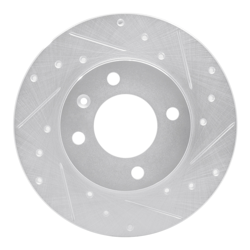 DFC 73-05 Audi Fox Front Right Drilled & Slotted Silver Brake Rotor