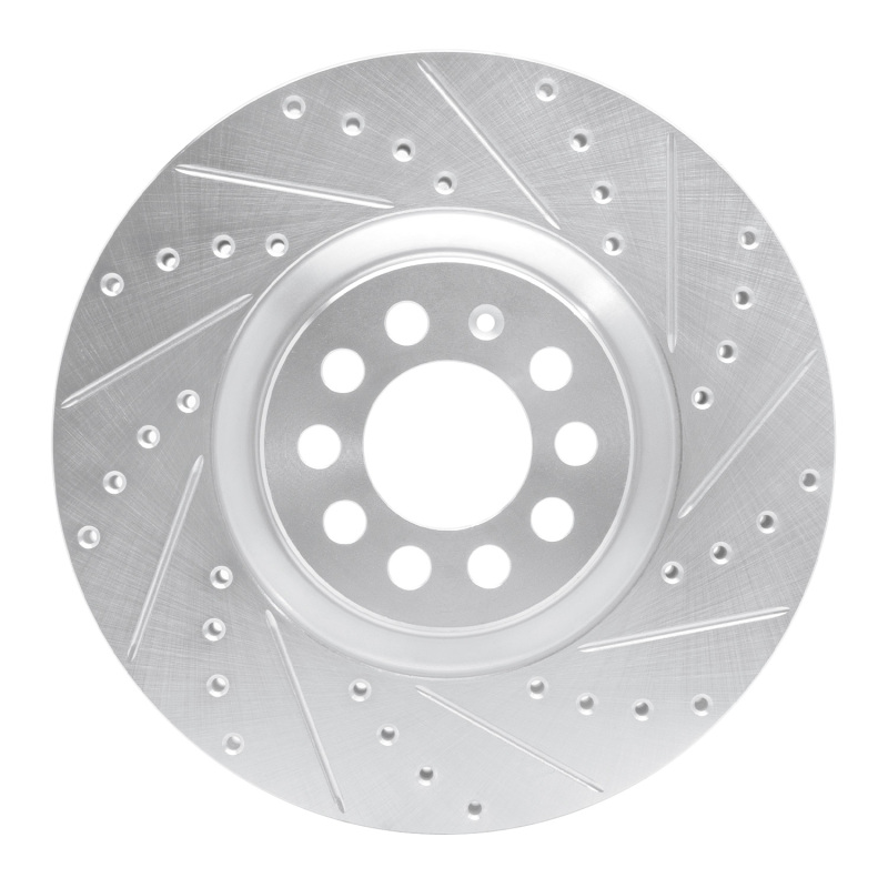 DFC 00-06 Audi TT Quattro Front Right Drilled & Slotted Silver Brake Rotor