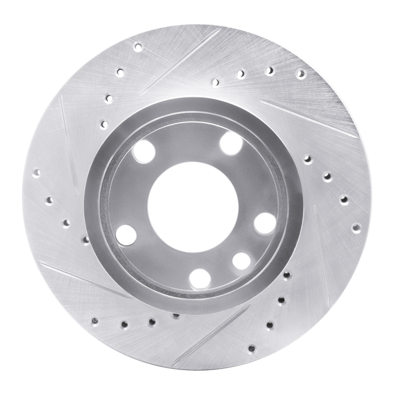 DFC 92-95 Volkswagen EuroVan Front Left Drilled & Slotted Silver Brake Rotor