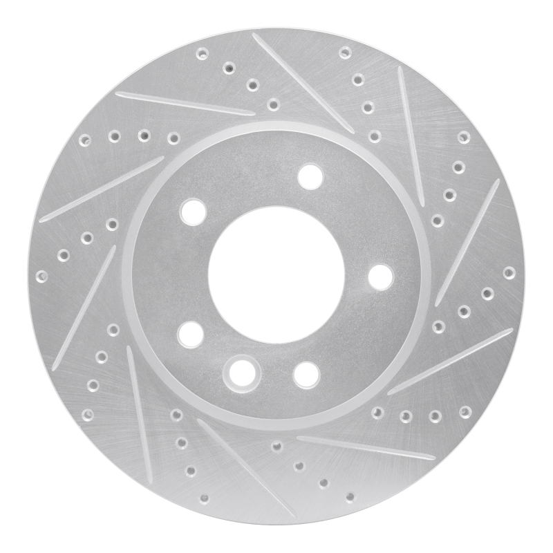 DFC 03-18 Porsche Cayenne Right Front Drilled & Slotted Silver Brake Rotor
