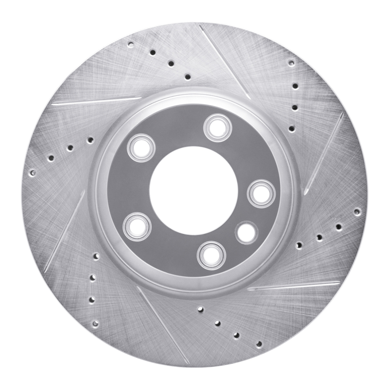 DFC 03-15 Audi Q7 Left Front Drilled & Slotted Silver Brake Rotor